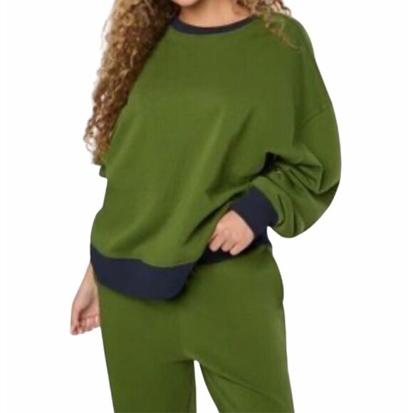 WeWoreWhat Womens Oversized Pullover Sweatshirt XXS Green NWT | Athleisure Chic - Picture 1 of 6